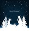 Vector nativity scene. Mary, Jesus, and Joseph silhouettes