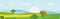 Vector nature Landscape panorama with mountain countryside view abstract background illustration