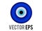 Vector Nazar Amulet blue eye shaped icon, senses of looking, charms, envy, jealousy in Turkey culture