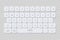 Vector neomorphism design white english keyboard