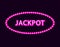 Vector Neon Colorful JACKPOT Word, Lettering Background, Shining Circles and Letters.