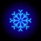 Vector neon flat design icon of ice snowflake weather symbol