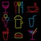 Vector neon icon set