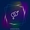 Vector neon light icon gender symbol. Man and woman