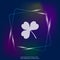 Vector neon light icon three-leafed clover. Layers grouped for