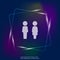 Vector neon light icon of toilet and bathroom. Plate on the doo