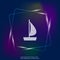 Vector neon light image of a sea ship. Ship, Sailboat Icon. Lay