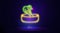 Vector of neon light sign of desert snake. Glowing bright cobra snake sign icon. illustration of a transparent symbol