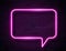 Vector Neon Pink Glowing Speech Bubble Sign