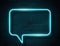 Vector Neon Turquoise Glowing Speech Bubble Sign