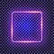 Vector Neon Ultraviolet Frame, Glowing Border Isolated on Dark Background.