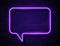 Vector Neon Violet Glowing Speech Bubble Sign