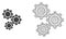 Vector Network Mesh Gears and Flat Icon