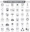 Vector Network technology black icons set. Dark grey classic icon design for web.