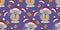 Vector New year and Christmas seamless pattern with the mouse in Santa hat and a gift in hands for New year 2020