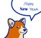 Vector new year greeeting card with corgi