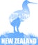 Vector New Zealand illustration with kiwi bird