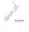 Vector New Zealand map shape icon. New Zealand country grey simple map