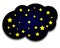 Vector night cloud with stars