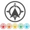 Vector north direction compass icon, 6 Colors Included