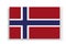Vector Norway flag badge. Emblem of Scandinavia. Illustration of the official symbol of Oslo