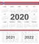 Vector Norwegian circle calendars 2020, 2021, 2022