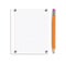 Vector Notebook Page Pinned by Silver Buttons and Realistic Pencil Isolated.