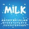 Vector numbers and symbols made of milk