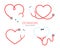 Vector nurse stethoscope silhouette Heart shaped stethoscope line frame Isolated on background