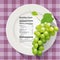 Vector of Nutrition facts Green grapes