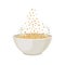 Vector Oatmeal Bowl Isolated on White Background, Oat Grain Porriadge, Breakfast Illustration.