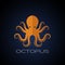 Vector of an octopus design on dark blue background. Aquatic.