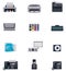 Vector office electronics icon set
