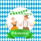 Vector oktoberfest cartoon style dancing woman and