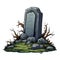 vector old cemetery, gravestone and headstone. RIP tombstone vector illustration on white background