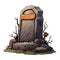 vector old cemetery, gravestone and headstone. RIP tombstone vector illustration on white background