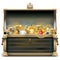 Vector Old Wooden Chest with Gold