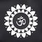Vector Om Symbol Hindu in Lotus Flower Mandala Illustration