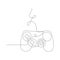 Vector one Continuous line art drawing of game controller or gamepads minimalist pro illustration