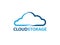 Vector online rapid fast cloud storage logo design