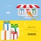 Vector online shopping gifts concept