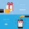 Vector online shopping gifts concept