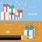 Vector online shopping gifts concept