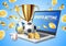 Vector online sports betting mobile app laptop