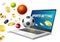 Vector online sports betting mobile app laptop