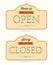 Vector open and closed signs