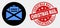 Vector Open Mail Icon and Distress Christmas Mail Seal