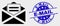 Vector Open Mail Icon and Scratched E-Mail Stamp Seal