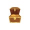 Vector opened treasure chest full of golden coins