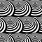 Vector optical spinning top pattern with multiply repeating black and white circles